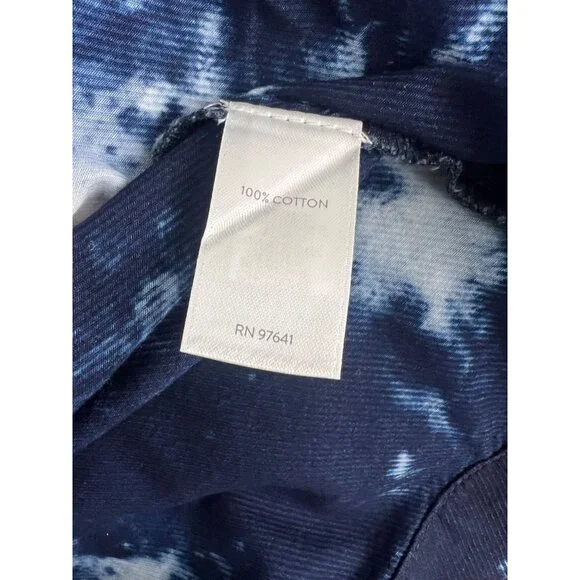 NWT J.jill Pure Jill INDIGO 2X Boxy Lagenlook Cotton Blouse Shirt Top Tie-Dye - Picture 6 of 6